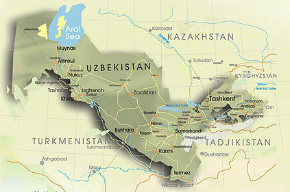 Map of Uzbekistan